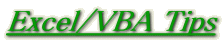 Excel/VBA Tips